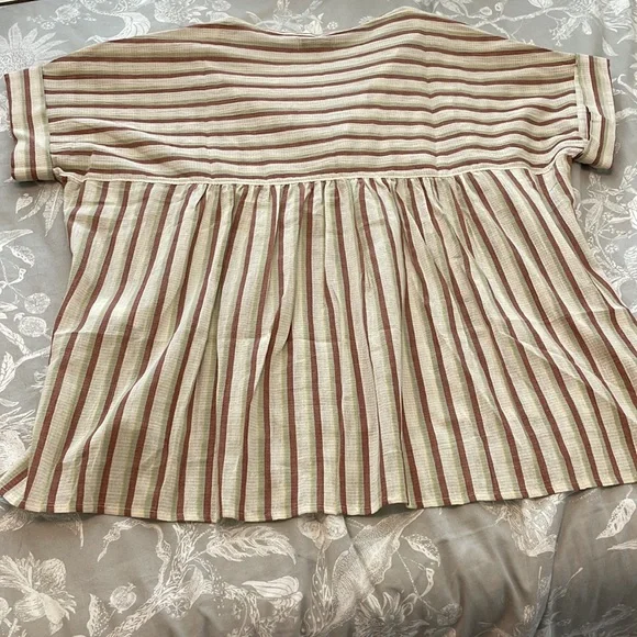 NWT Crinkle Cotton Lakeline Popover Shirt in Stripe - Size Large - Picture 10 of 10
